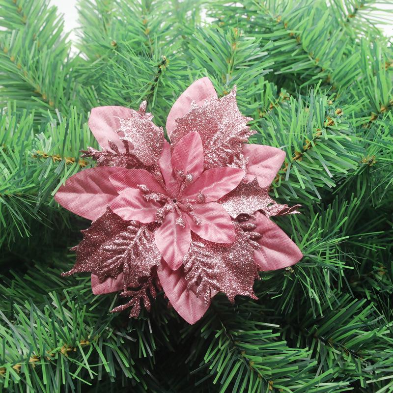 Zlatý prášek Třívrstvý vánoční květinový věnec a ozdoba na stromek