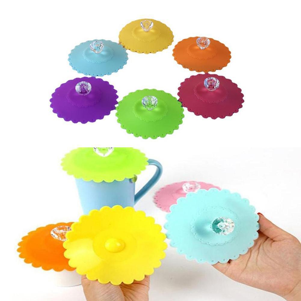 Cup Lids Lids Colorful Diamond Handle Kitchen Supplies