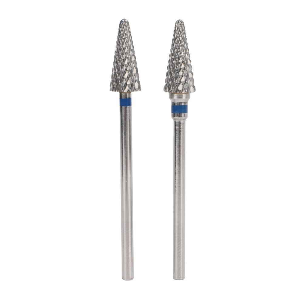 2pcs Cone Tungsten Nail Drill Bit Tapered Cuticle Removal Bit Gel nail removing
