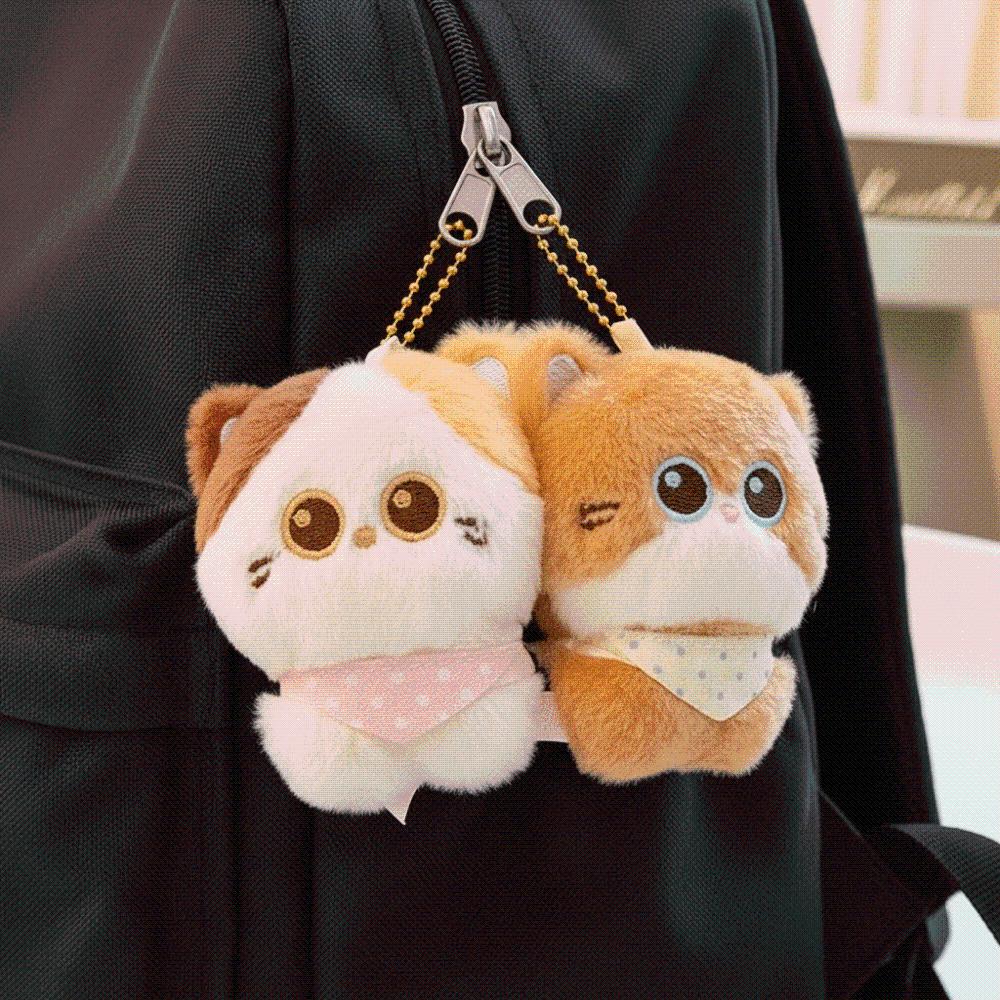 Soft Magnetic Kitten Ornament Fuzzy Cup Edge Pendant Mini Stuffed Cat Cat Key Chains Students