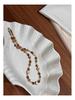 Maillard Coffee Pearl Necklace with Tiger's Eye Beads for Women