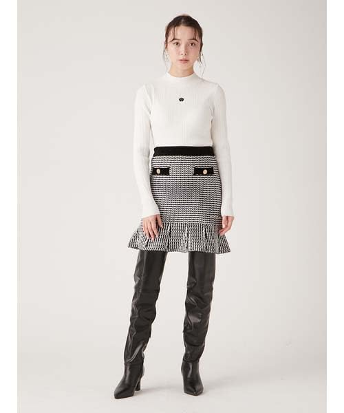 x Tweed knit skirt LWNS245092BLKF [LILYBROWN MARYQUANT]