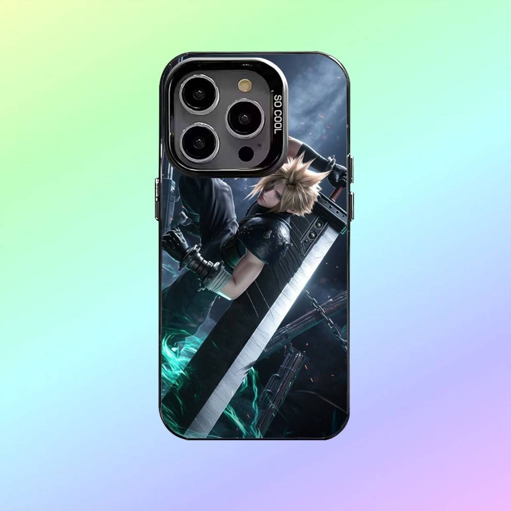 F-Final F-Fantasy V-VII Cloud Phone Case For iPhone17,16,15,14,13,12,11 Plus,Pro Max Colored Silver Phone Case