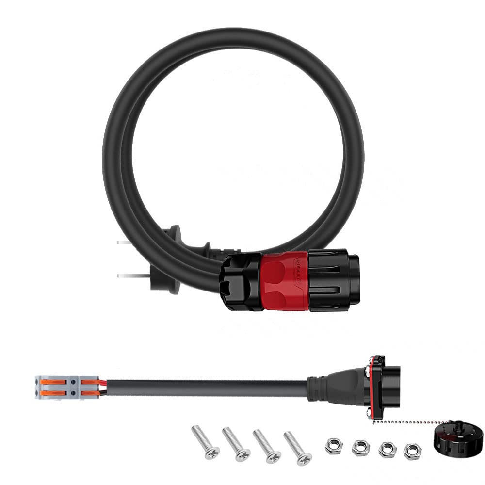 AUTKLER Campervan External Power Input Round Aviation Waterproof IP67 20A Cable 100V External Power Kit, 2-Pin Connector, Male-Female Socket, (Input