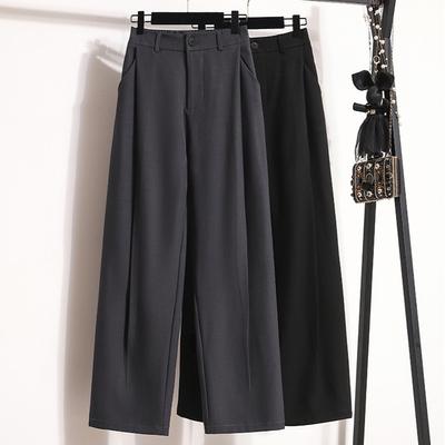 DIMANAF 2024 Damen Neue Herbst Plus Size Lässige Weite Hosen Hohe Taille Locker Lange Hosen Einfarbige Haremshosen 5XL