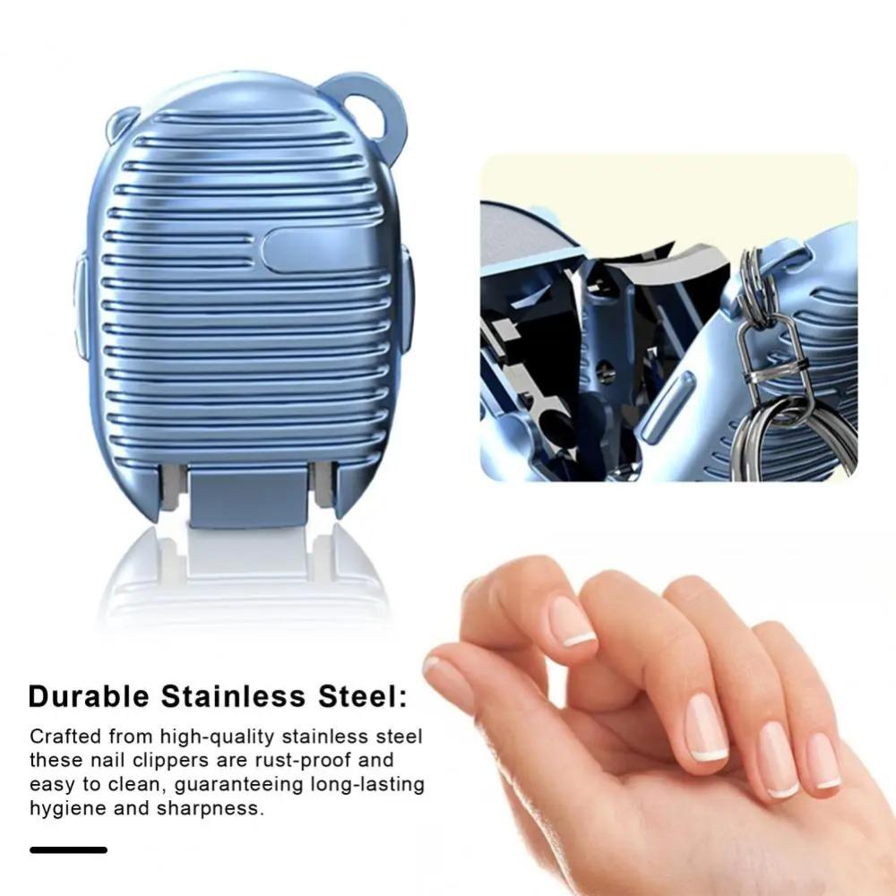 Mini Nail Clipper Keychain Suitcase Shape Fingernail Clipper Portable Car Keyring Trim Nails