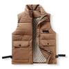 Autumn and Winter Cotton Coat, Warm Standing Collar Coat, Sleeveless Cotton Jacket, Men's Standing Collar Workwear, Windproof Cotton