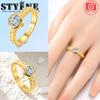 Copper Authentic Gold Plated Sparkle Zircon Meteor Moon Womens Anniversary Gift Engagement Rings for Women Mens Jewellery