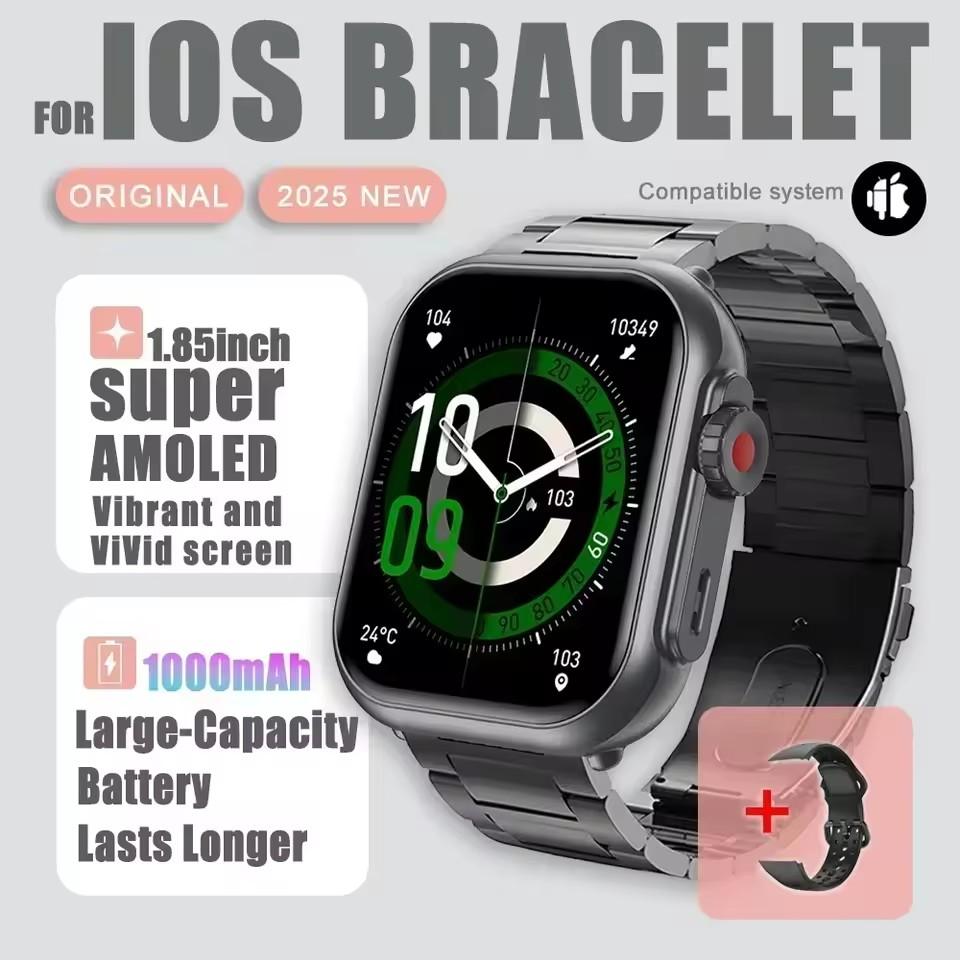 Neue Smartwatch 1000mAh Lange Akkulaufzeit Für Männer Frauen Fitness Sport Bluetooth Anruf Wasserdicht 1,85 Zoll Voll Touch Smartwatch