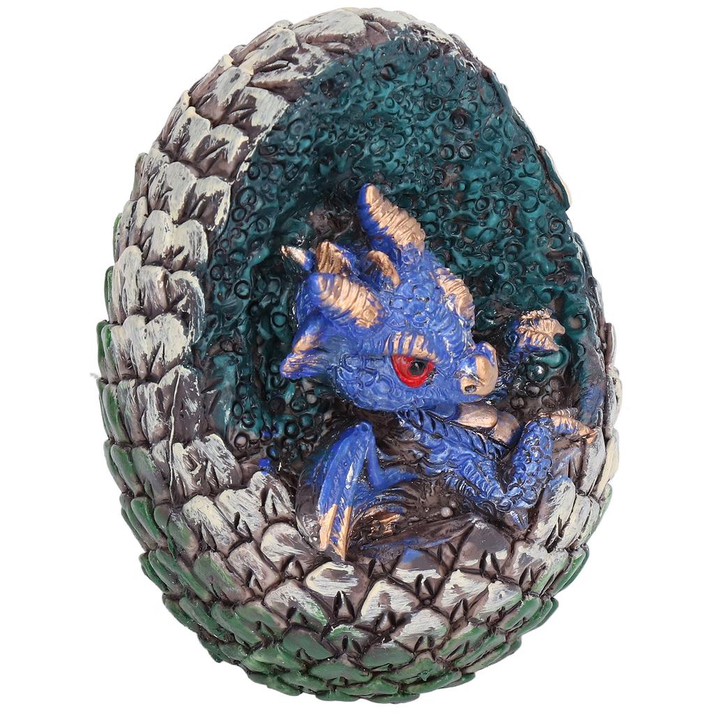 Dragon Egg Resin Material Interesting Decorative Cute Vivid Garden Animal Figurines for Living RoomBlue Dragon