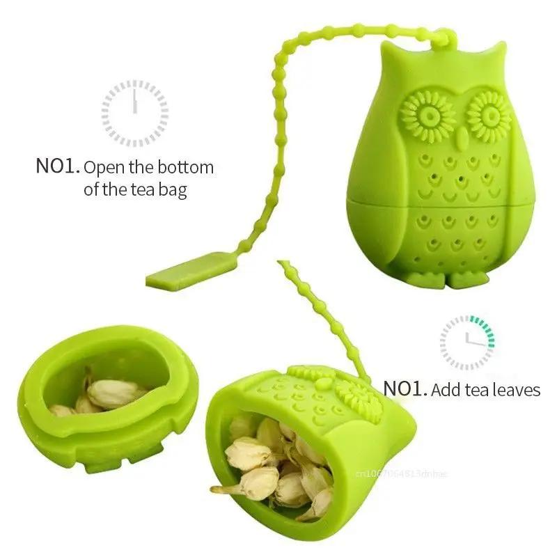 Silicone Owl Shape Tea Infuser Bag Reusable Safe Loose Leaf Tea Bags Strainer Filter for Tea Drinker Utensils