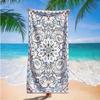 Vintage Blue Paisley Beach Towel Boho Ethnic Floral Print Quick Dry Sand Free Towel Travel Spa Yoga Summer Holiday Blanket