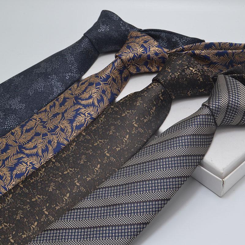 Men's 8cm Jacquard Polyester Tie - Business Formal and Casual High-Class Style