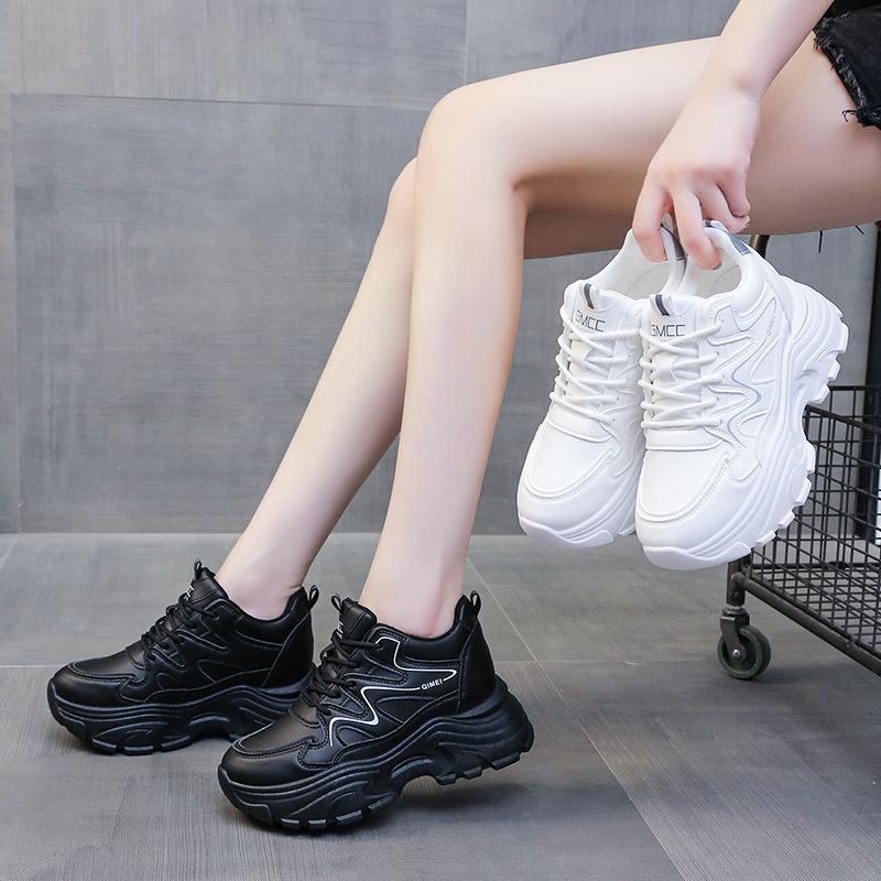 Inner height increase dad shoes women's 2025 new versatile small man thick sole comfortable breathable casual sports little white shoes