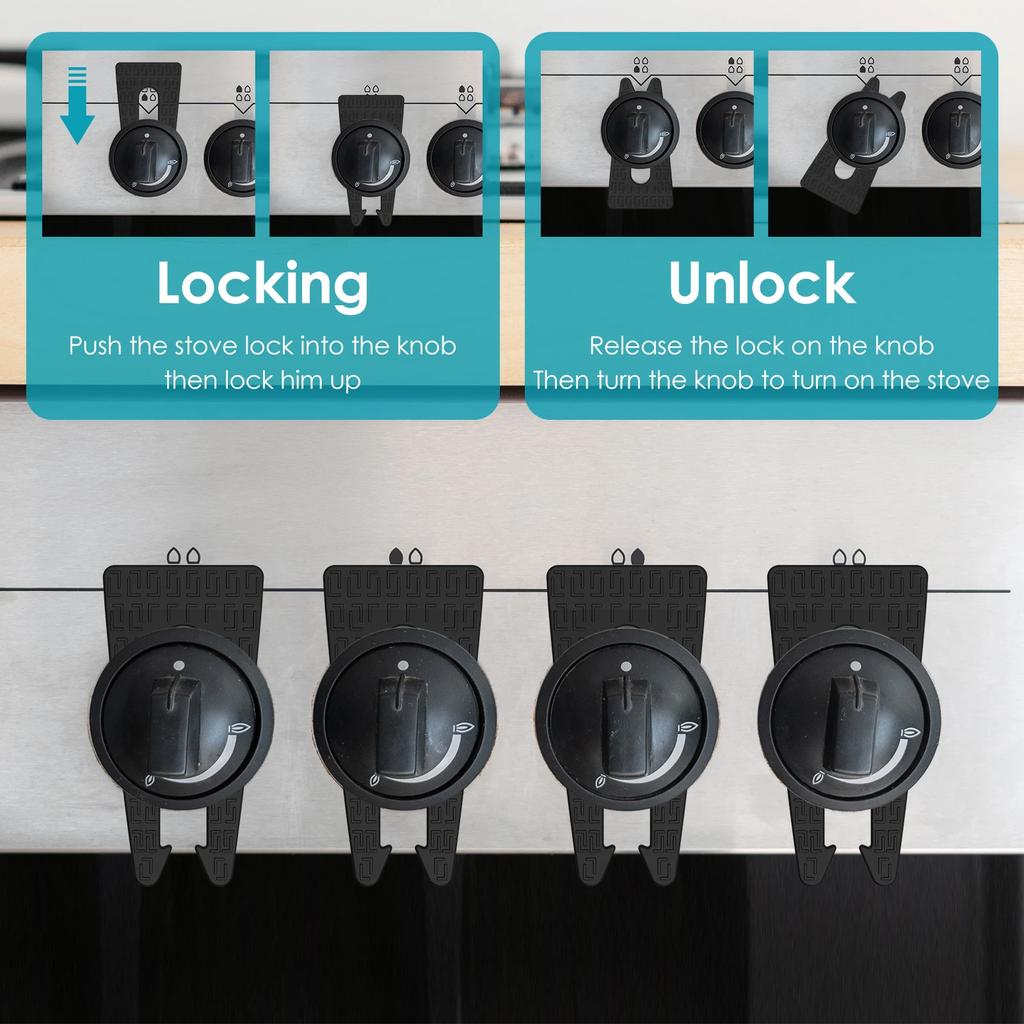 8 szt. Osłony pokręteł kuchenki Silikonowe Odporne na ciepło Blokada pokrętła piekarnika Zabezpieczenie przed dziećmi Ochraniacz pokręteł kuchenki Łatwa instalacja Bezpieczeństwo dzieci