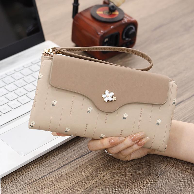 Women Wallets Floral Fresh Style Multi-Card Clutch, Long Wallet, Card Holder, Leather Clip, Coin Purse