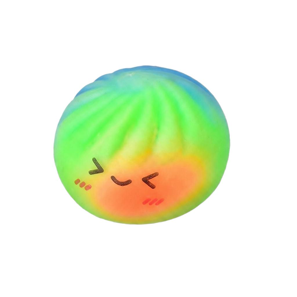 Dumpling Toy, Giant Glitter Dumpling, Colorful Dumplings Stress Balls Sensory Toy,Dough Ball Stress Relief Hand Toys With Food Steamer (Random Color)