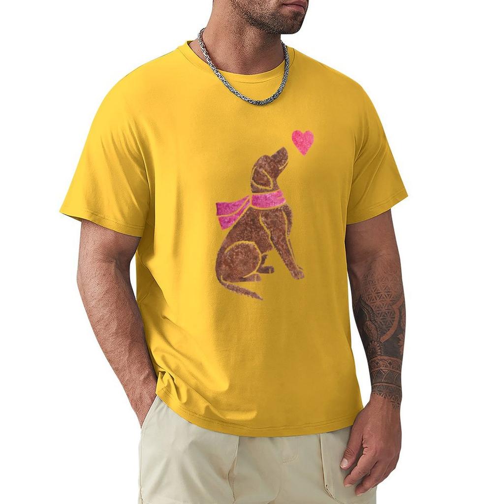 Watercolour Curly-coated Retriever T-Shirt Blue Archive Oversized Fitted T Shirts for Men