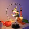 LED Iron Art Witch Shape Lights, Halloween Decor Lights with Spider, Bird & Bat Design