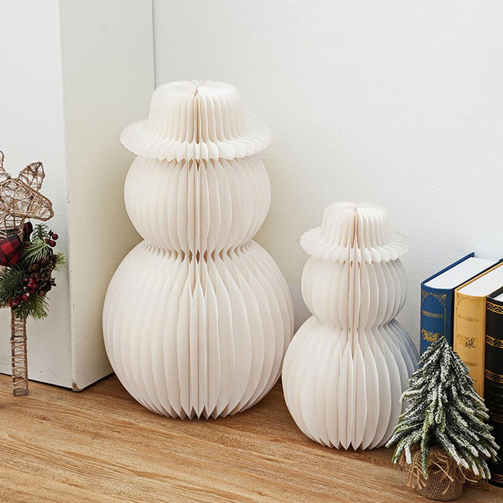 Eco Friendly White Honeycomb Snowman Christmas Decoration Snowman Home Accents For Winter Home Shop Window Display