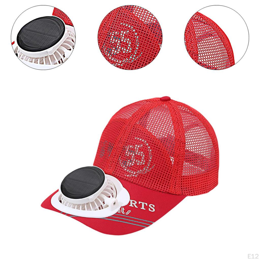 Hat with Solar-Powered Fan for Hiking and Cycling
