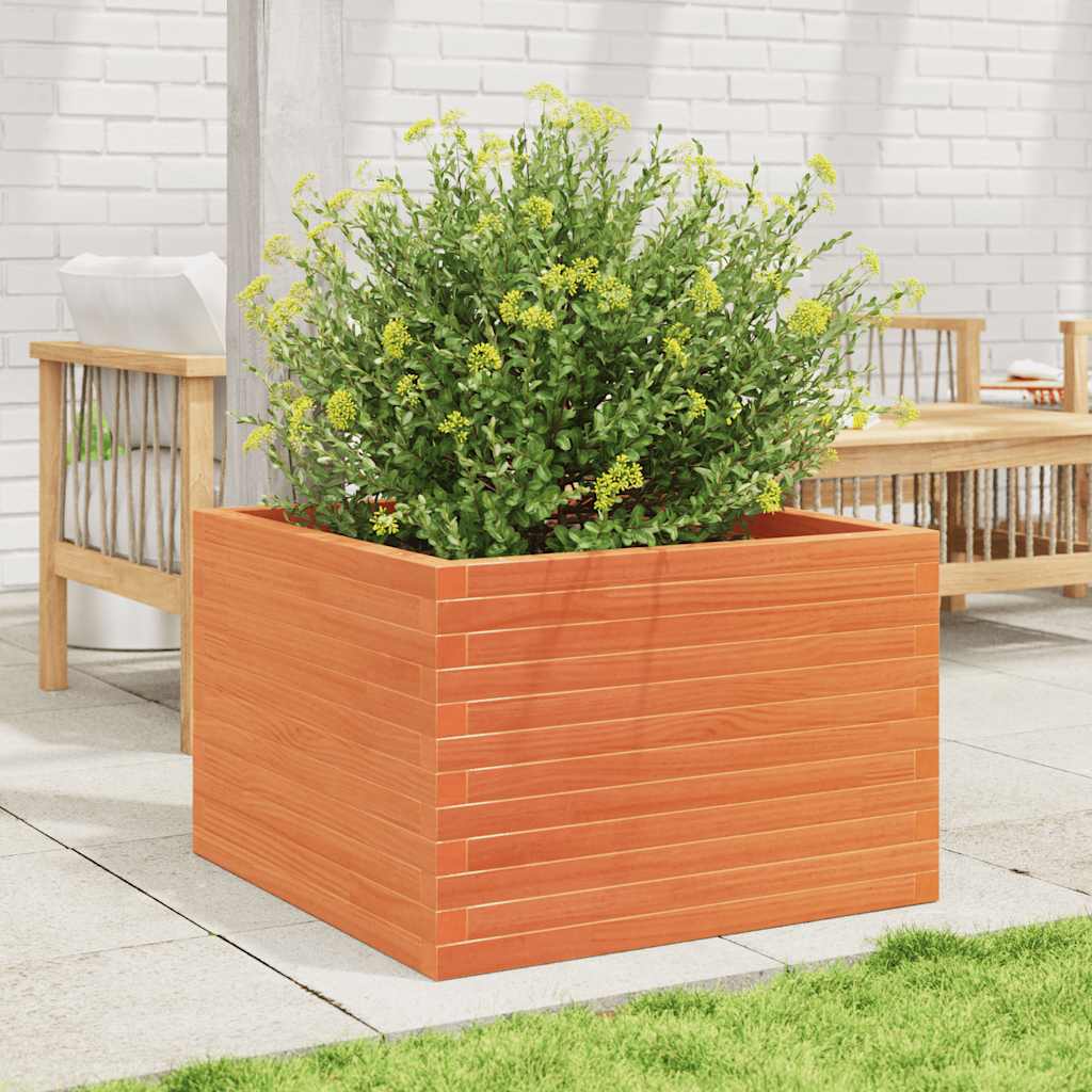 Plant Pot Wax Brown 70 X 70 X 46 Cm Solid Pine Wood