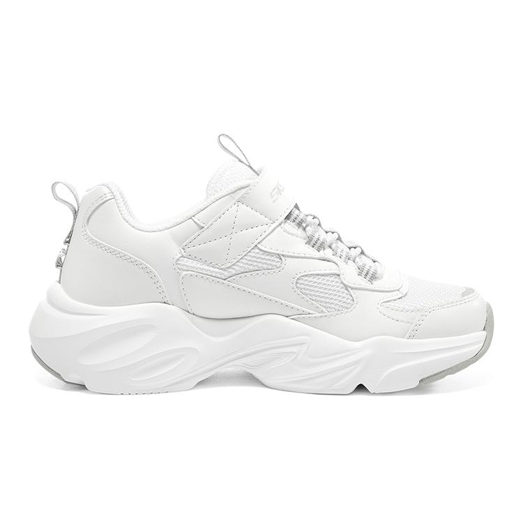 Skechers Meteor Bear Street Fashion Series Simple Versatile Comfortable Dad Shoes Kids Sneakers White Gray 303901L-WSL