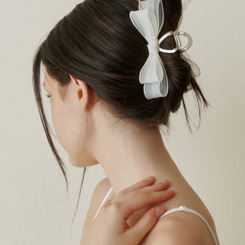 

KINDABABY romantic double ribbon silver claw - 6 COLORS cream