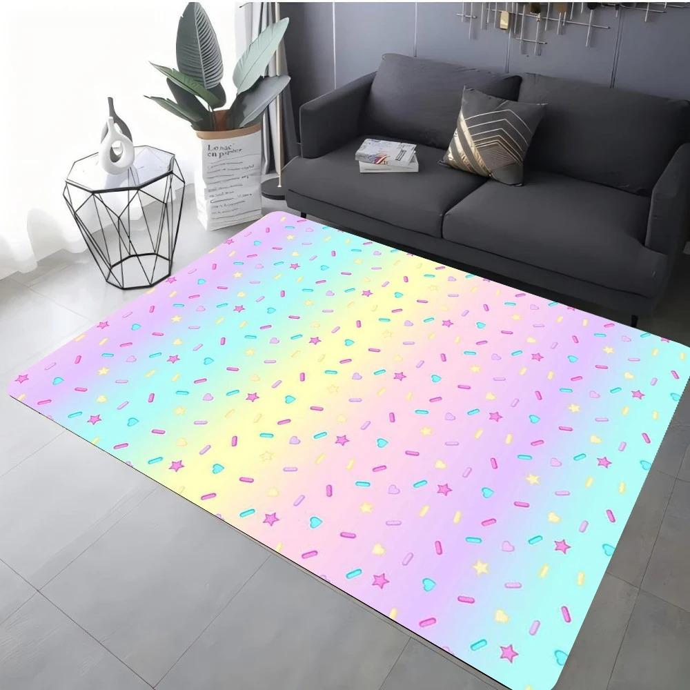 

Modern Star Heart Print Rug For Living Room Sofa Bedroom Floor Non-Slip Cozy Home Decor Gift 40x60cm