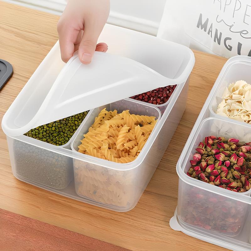 4 In 1 Transparent Fridge Storage Crisper Box M/L Size BPA Free for Meat Vegetable Meal Prep Pantry Use