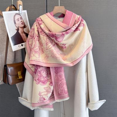 Cashmere Soft Warm Fringe Pashmina Shawl  Luxury  Two-Sided Jacquard Scarf Pashmina Winter Coldproof Windproof Blanket