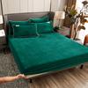 Warm Winter Plush Fitted Sheet Elastic Mattress Cover Fluffy Coral Fleece Bed Linen Luxury Double Bed Velvet Protector