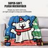 Cute Line Puppy Maltese Christmas Printed Blanket for Home Travel Sofa Soft and Comfortable Blanket for Adults and Kids Gifts