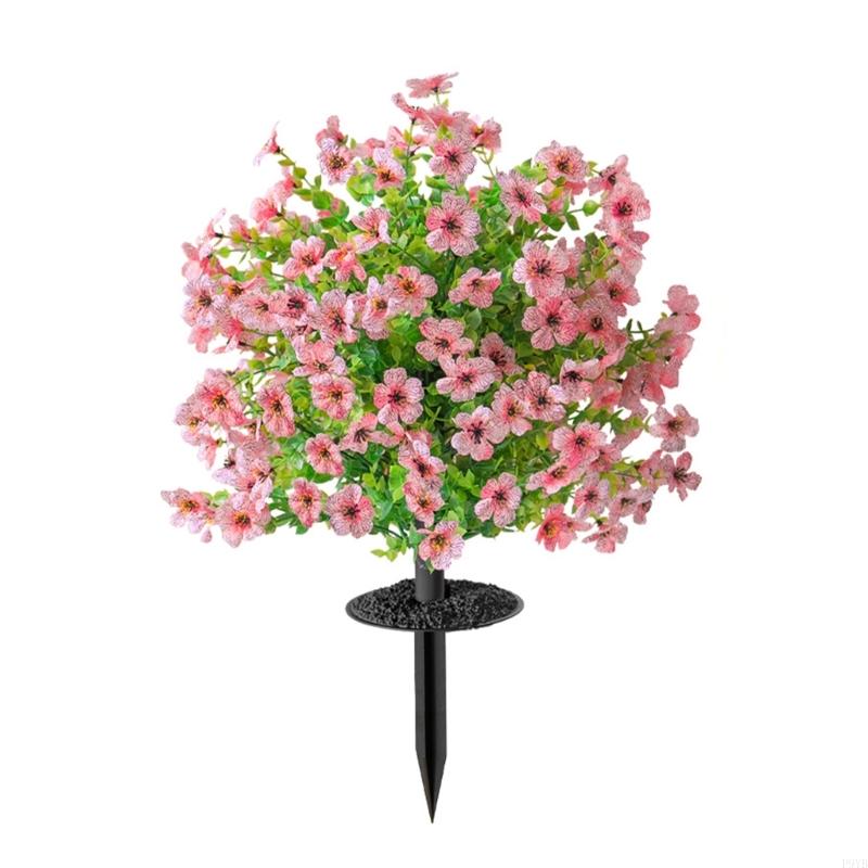 Realistic Artificial Eucalyptuses Violets Round Base Floor Floral Arrangement For Indoor Outdoors Homes Garden Decors