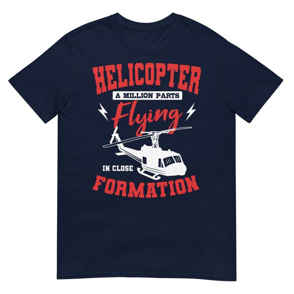 Helicopter A Million Parts Flying In Close Formation Heli TShirt S