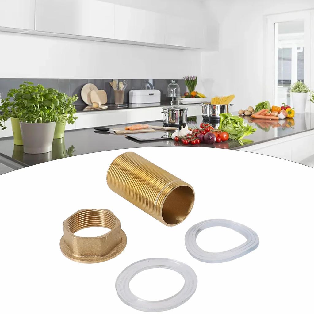Threaded Brass Tube Nut Installation Parts, Premium Kitchen Basin Mixer Tap Repair Fitting Kit, Restore Your Faucet's Efficiency