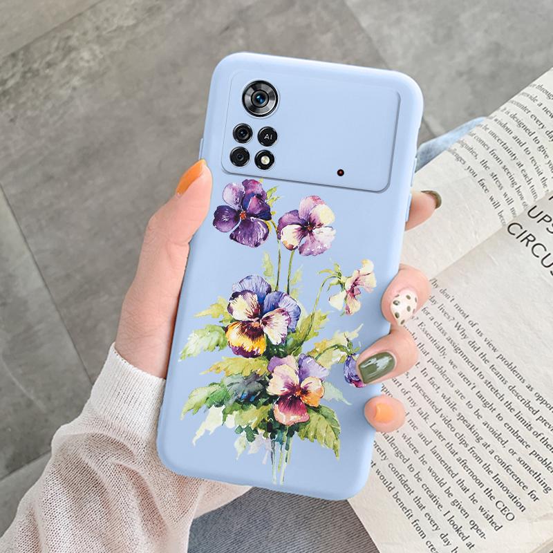 For Poco X4 Pro 5G M4Pro Cover Funda Vintage Flower Leave Protective Cover TPU Capa For Xiaomi Poco X4 Pocox4 X 4 M4 Pro Coque