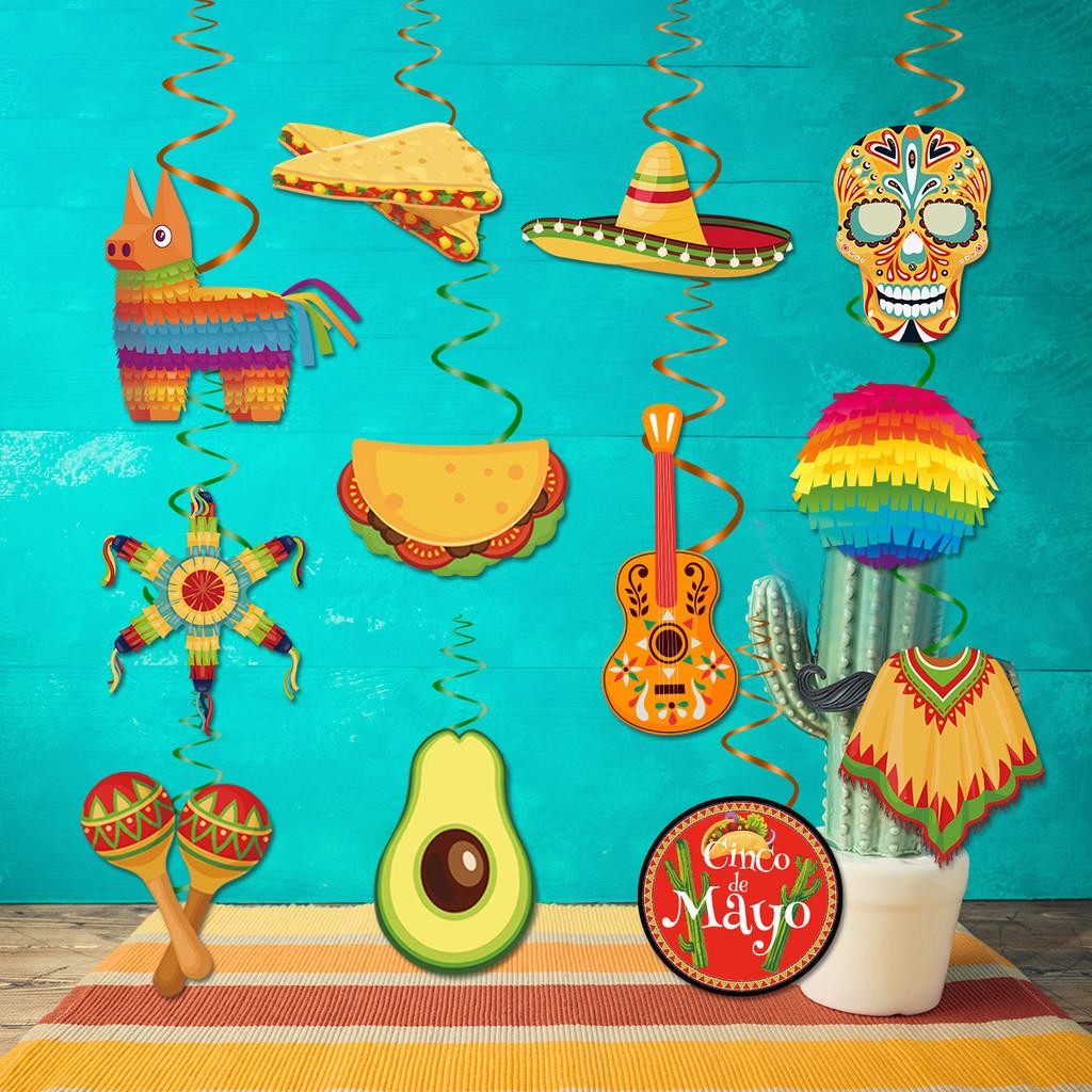 Festive Mexico Spiral Streamers For Party Venue Decorations With Material Paper