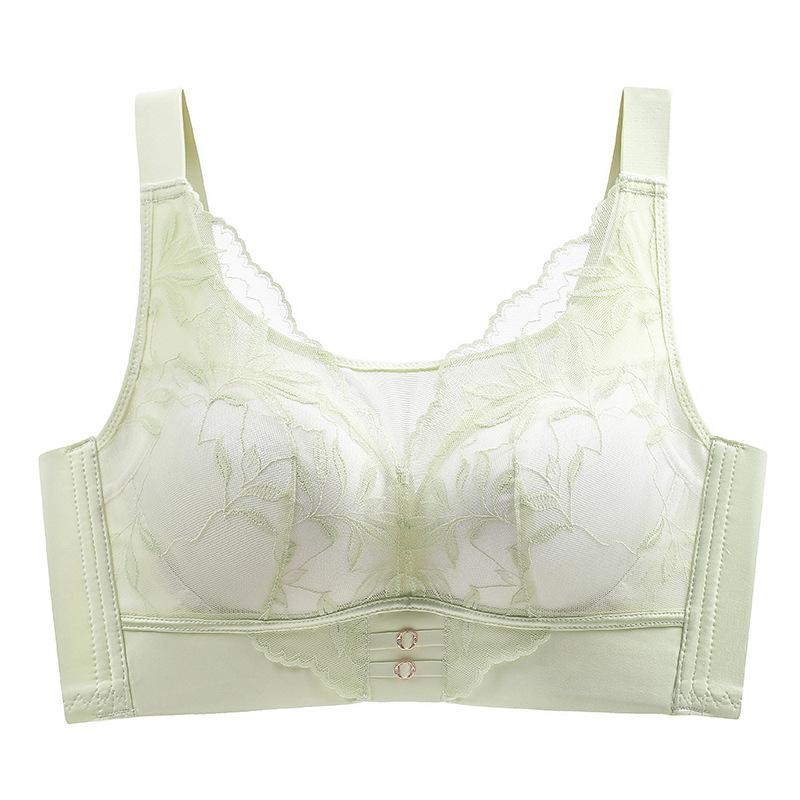 

Thin adjustable upper support lace closed breast anti-sagging no steel ring gathering bra cover 36/80bcd (recommended 52.5-60kg ) трава зеленый