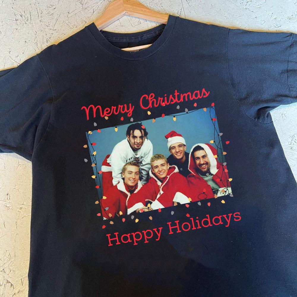Neues Heißes Frohe Feiertage Nsync Band Geschenk Weihnachten Schwarz S bis 5XL T-Shirt PN327 Unisex T-Shirt