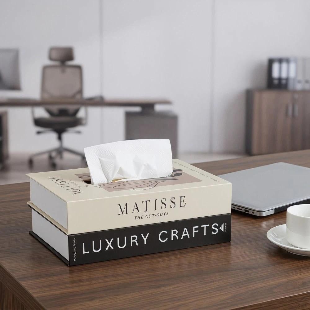 Luxury Book Style Tissue Box Ornaments Napkin Holder Case Organizer Paper Box  Home Decoration