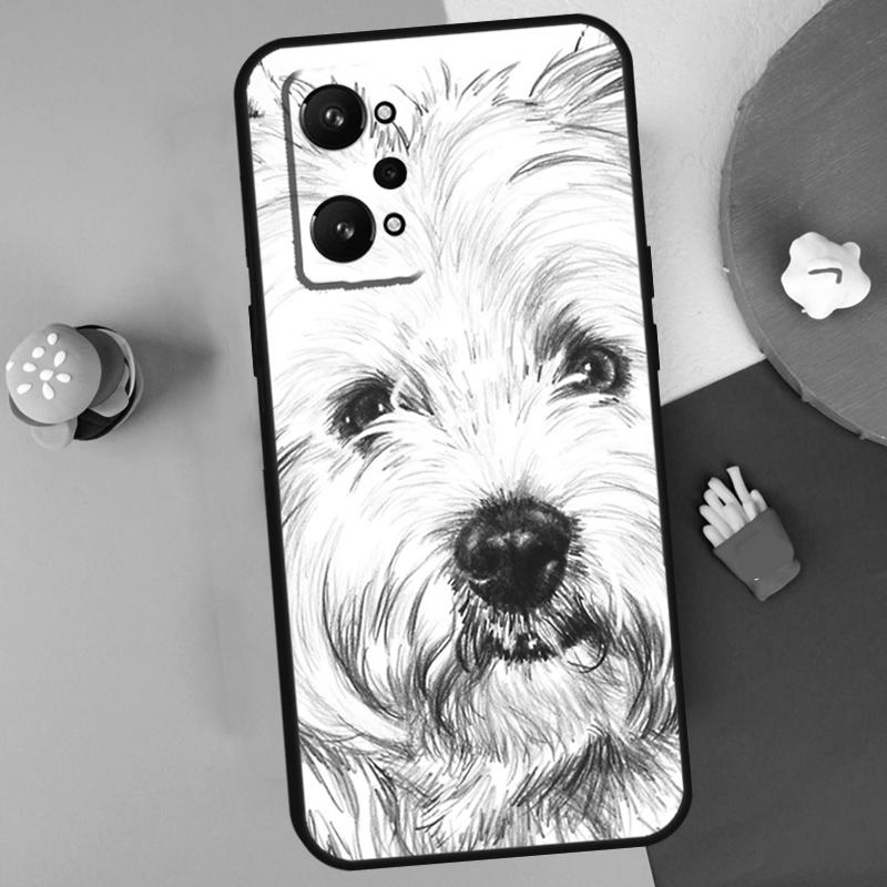 Cartoon Westie Dog For Realme C55 C67 C61 C75 C53 C51 C21Y C25S GT 6 6T 5 GT7 Pro 10 11 12 13 14 Pro Plus Case
