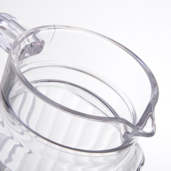 2Pcs Fridge Glass Water Jug with Lid Food Grade Spill-Free Spout Design Transparent Coffee Milk Juice Pitcher Jug