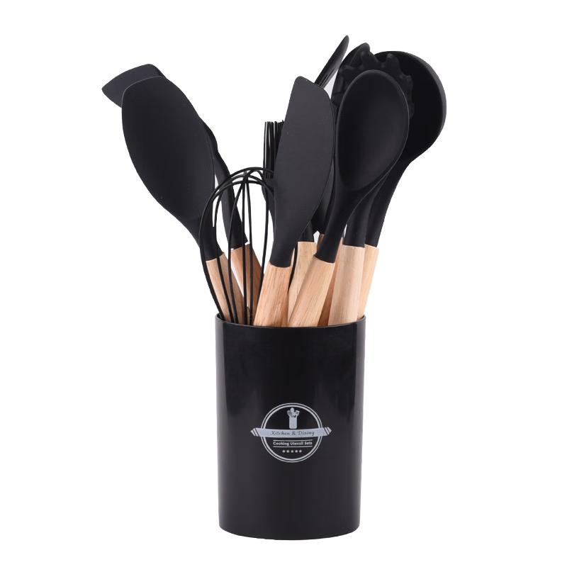 

Changbaosen 12-Piece Wooden Handle Silicone Kitchen Utensil Set