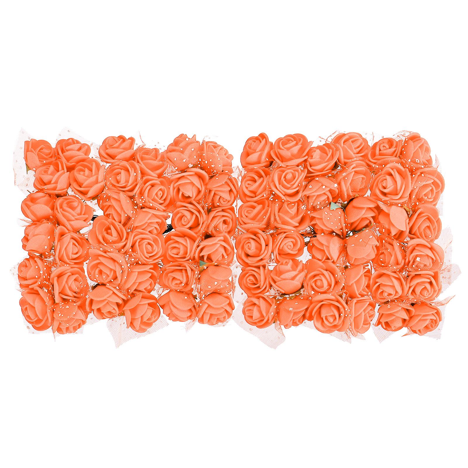 

Искусственные головки роз, мини-искусственные цветы 0,8 дюйма-1 дюйм для DIY рукоделия, свадебного и праздничного украшения, упаковка 72 штуки оранжевый
