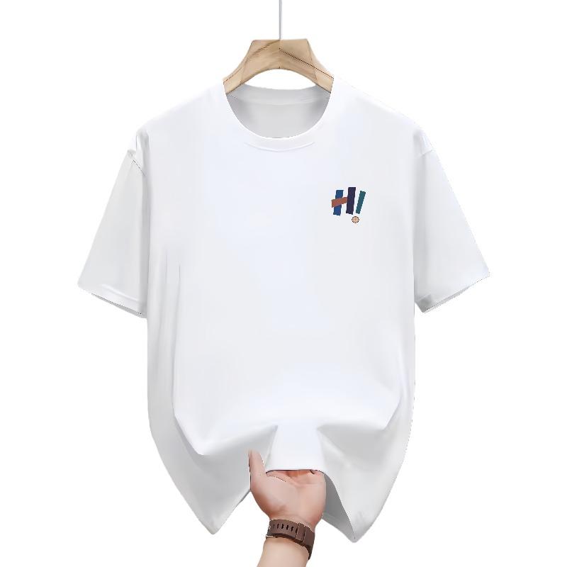Mens summer fashion casual and loose trendy brand niche and versatile roundneck shortsleeved Tshirt