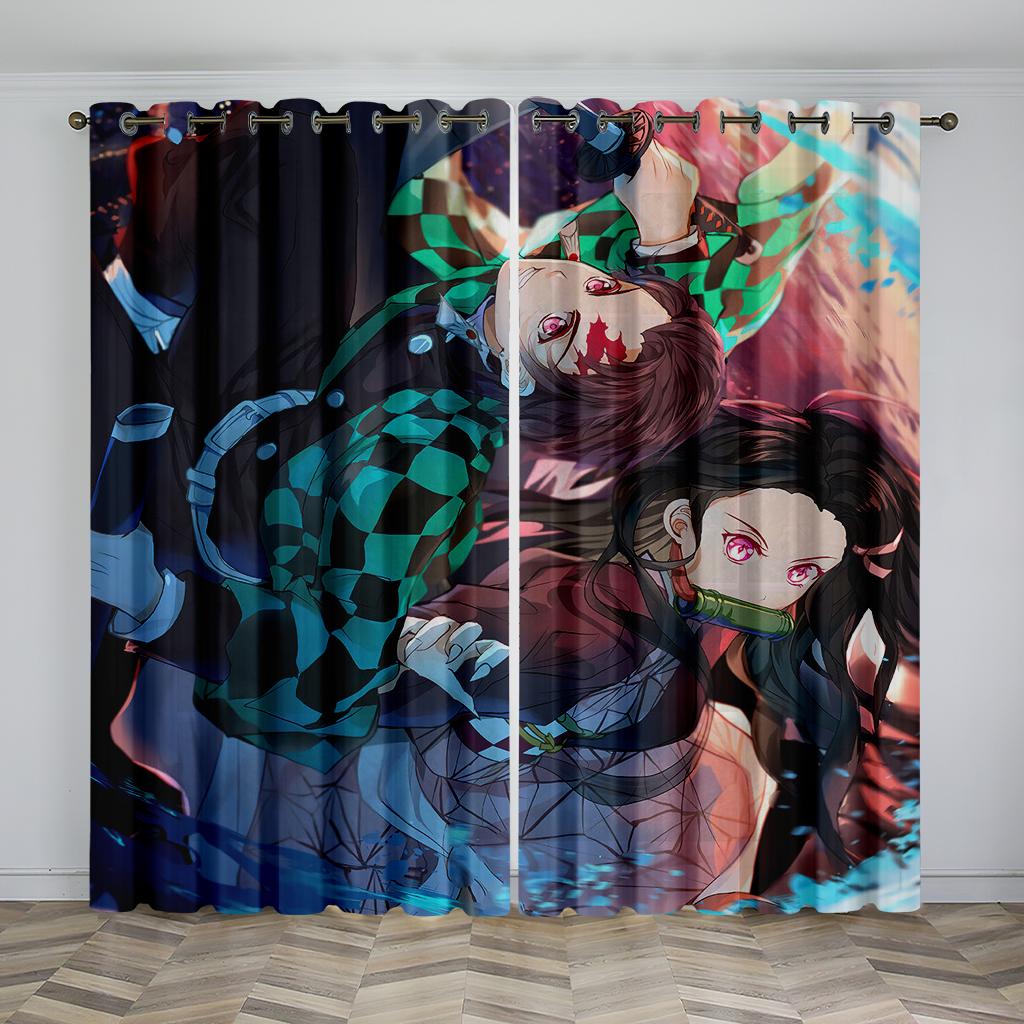 Cartoon Anime Series Curtains Children's Favorite Characters Curtains 2 Panel Boys Girls Room Bedroom Window Decor Curtains
