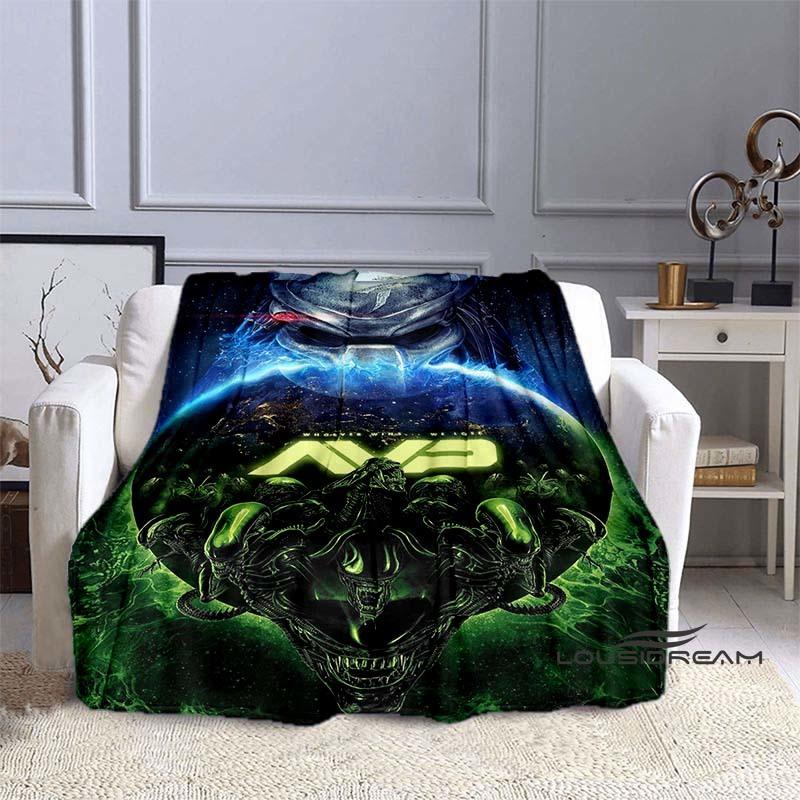 Alien Vs. Predator Printed Blanket Warm and Beautiful Flannel Soft and Comfortable Home Travel Bed Blanket Birthday Gift