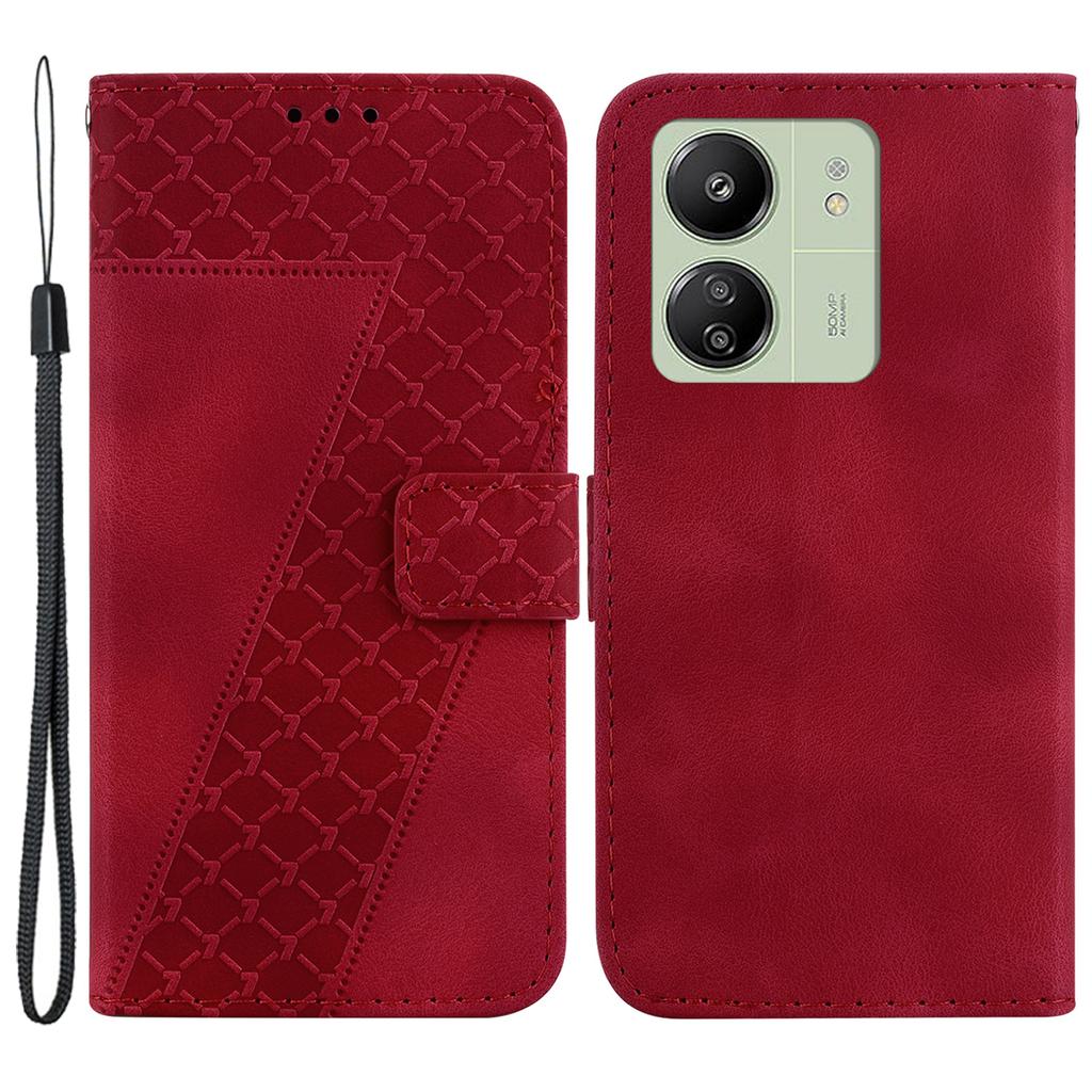 For Xiaomi Redmi 13C 4G/13C 5G/Poco C65 4G/Poco M6 5G/13R 5G Case PU Leather Wallet Stand Imprinted Phone Cover