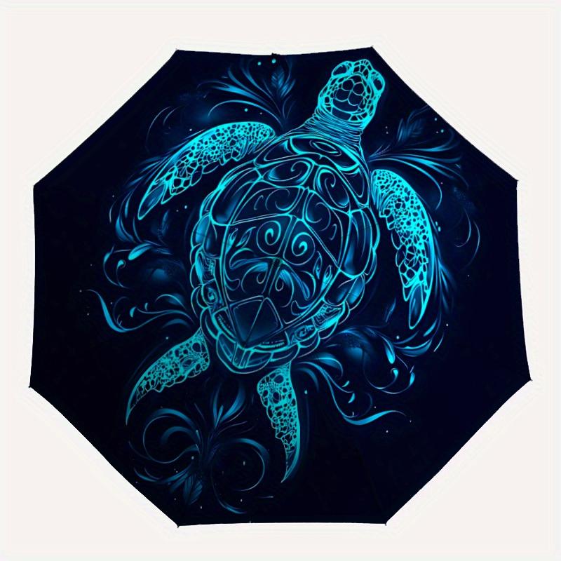 1pc Ocean Spirit Automatic Open 8-Rib Windproof Umbrella, Travel & Commuting, Suitable for All Seasons
